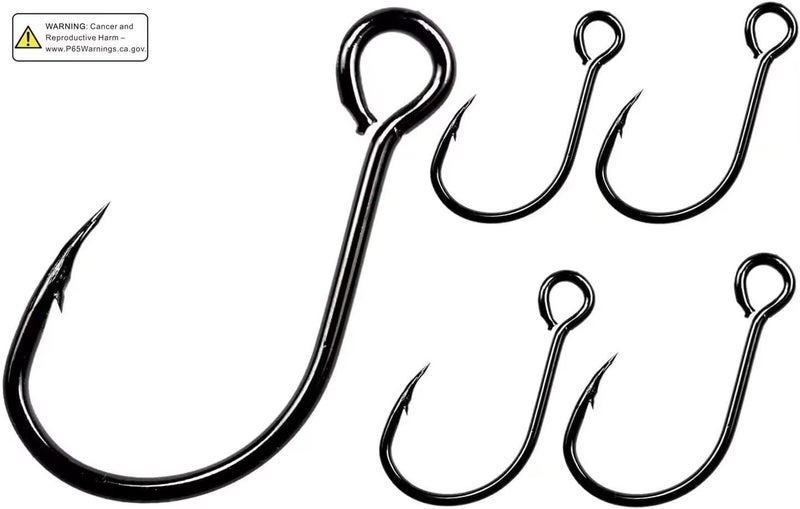 THKFISH خطاف صيد THKFISH 50 قطعة/علبة بديل خطاطيف فردية للصيد للطعوم والخطاطيف الدائرية الكبيرة ذات العين المثقوبة مع شائكة للمياه المالحة والعذبة #2#1 1/0 2/0 3/0 أسود - Image 5